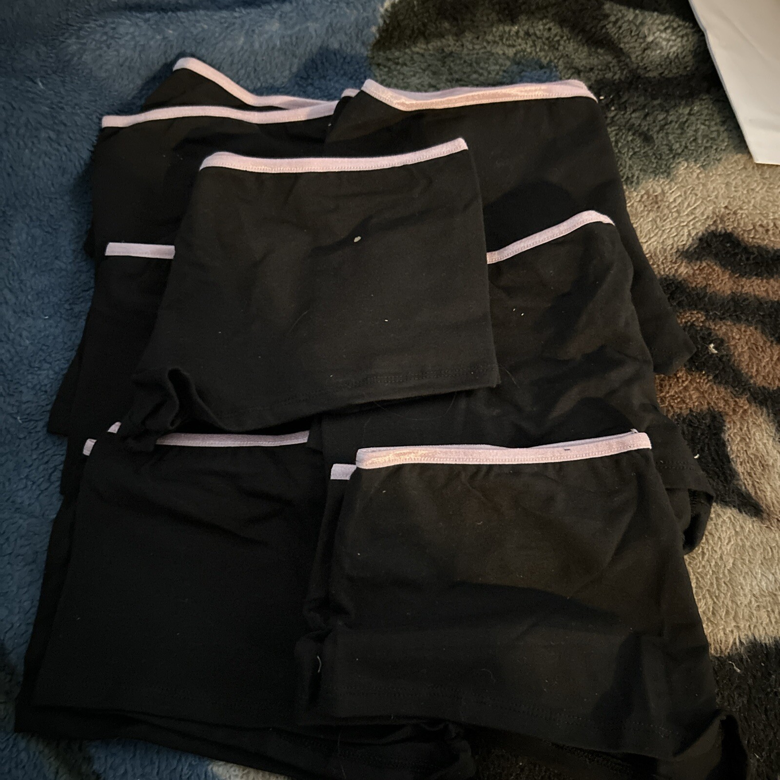 7 Pairs Of Black Cheeky Women Underwear Sz L Unbranded NWOT