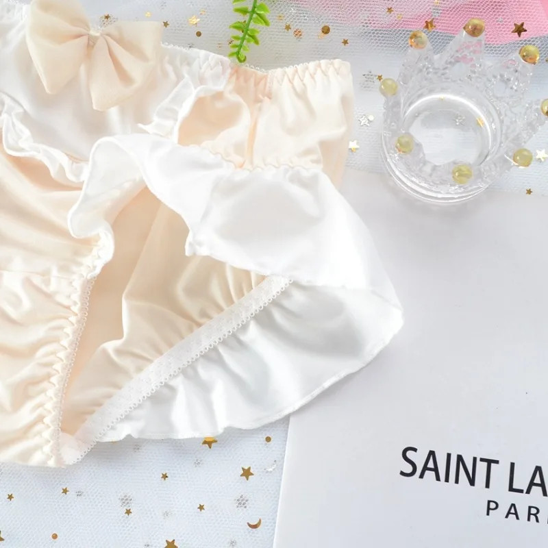 Mid Rise Brief Panties Lace Trim Stretch Breathable Soft Comfortable Fit 4PCS