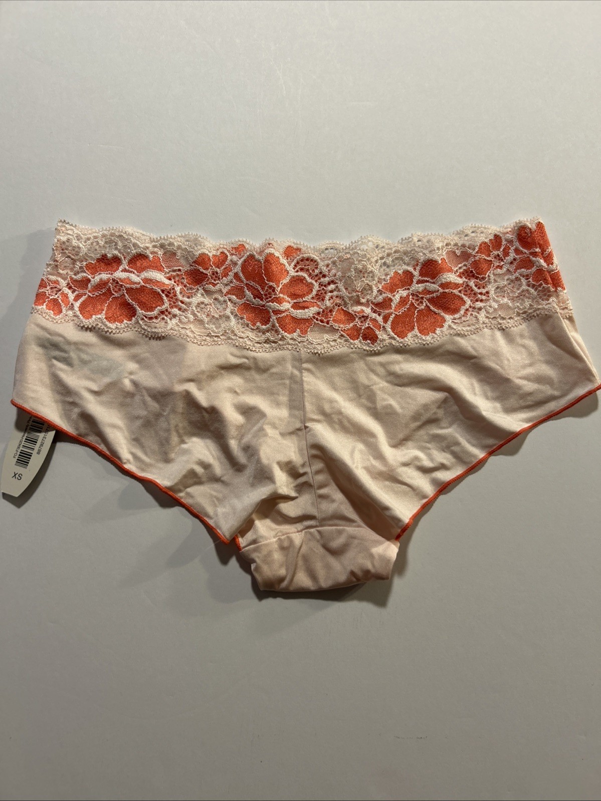 Adore Me Hipster Panties Featuring A Contrasting Pink Floral Lace Waistband