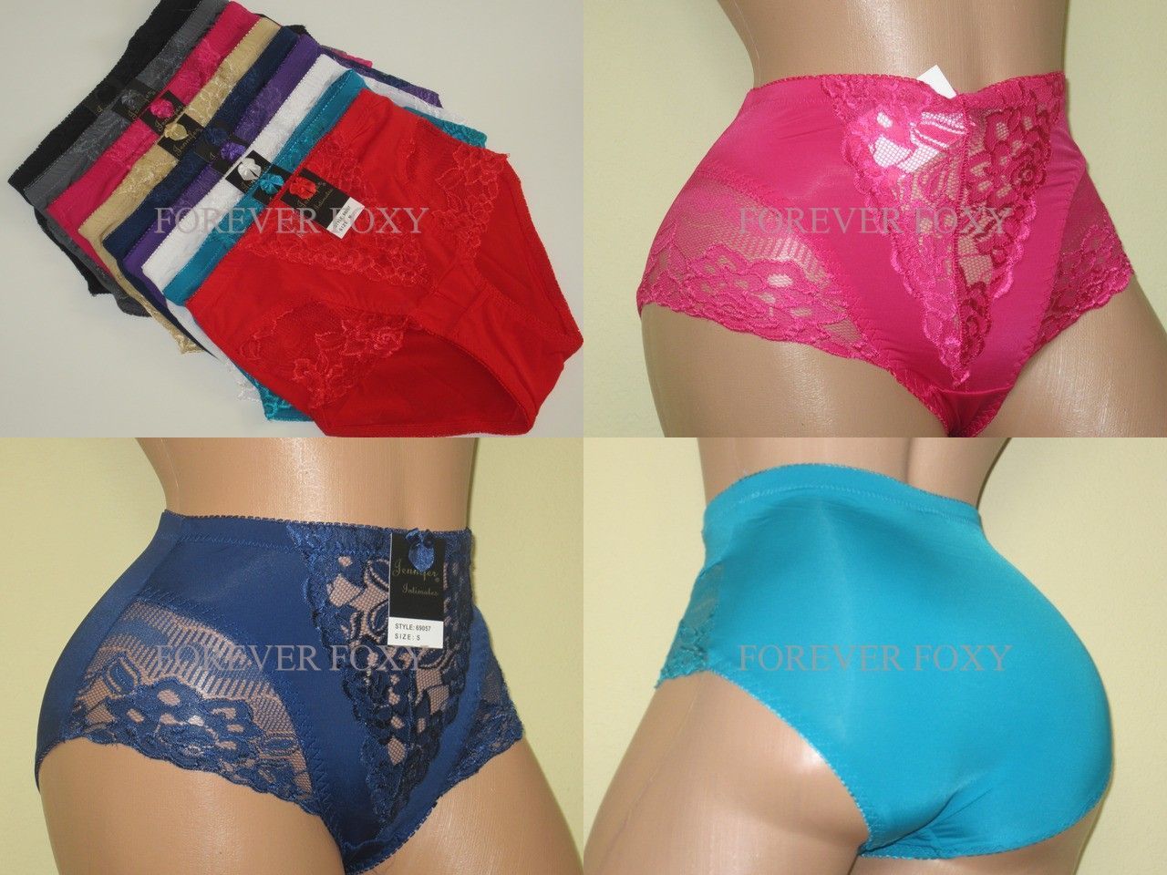 4-6 High Waisted Briefs Panties Tummy Control Girdles Lace Knicker 69057 S-5XL