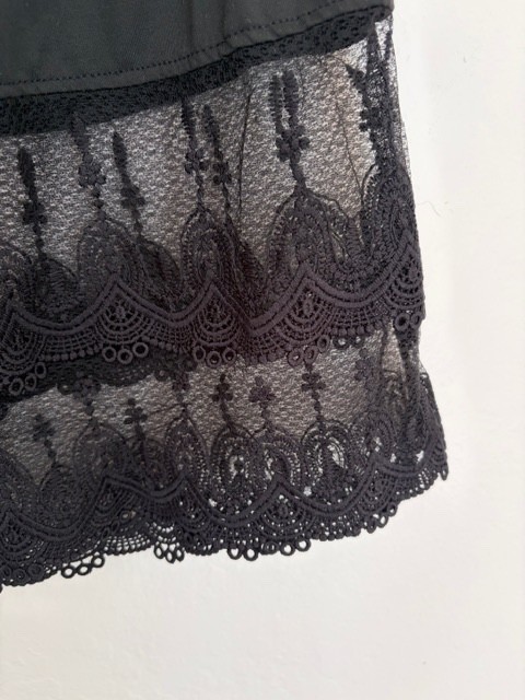 Vanrose Jan Womens Lace Shirt Extender See Through Lace Underskirt Layering Slip