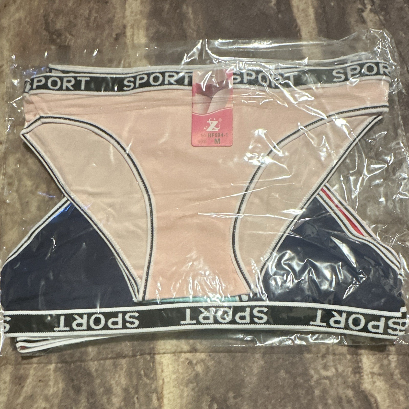 Women’s Bikini Panties Multicolor Colorblock Sports Theme Size M