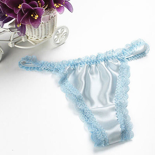Girls And Womens 100% Silk Panties Thongs Tangas Underwear Hot Sexy Hemming Lace