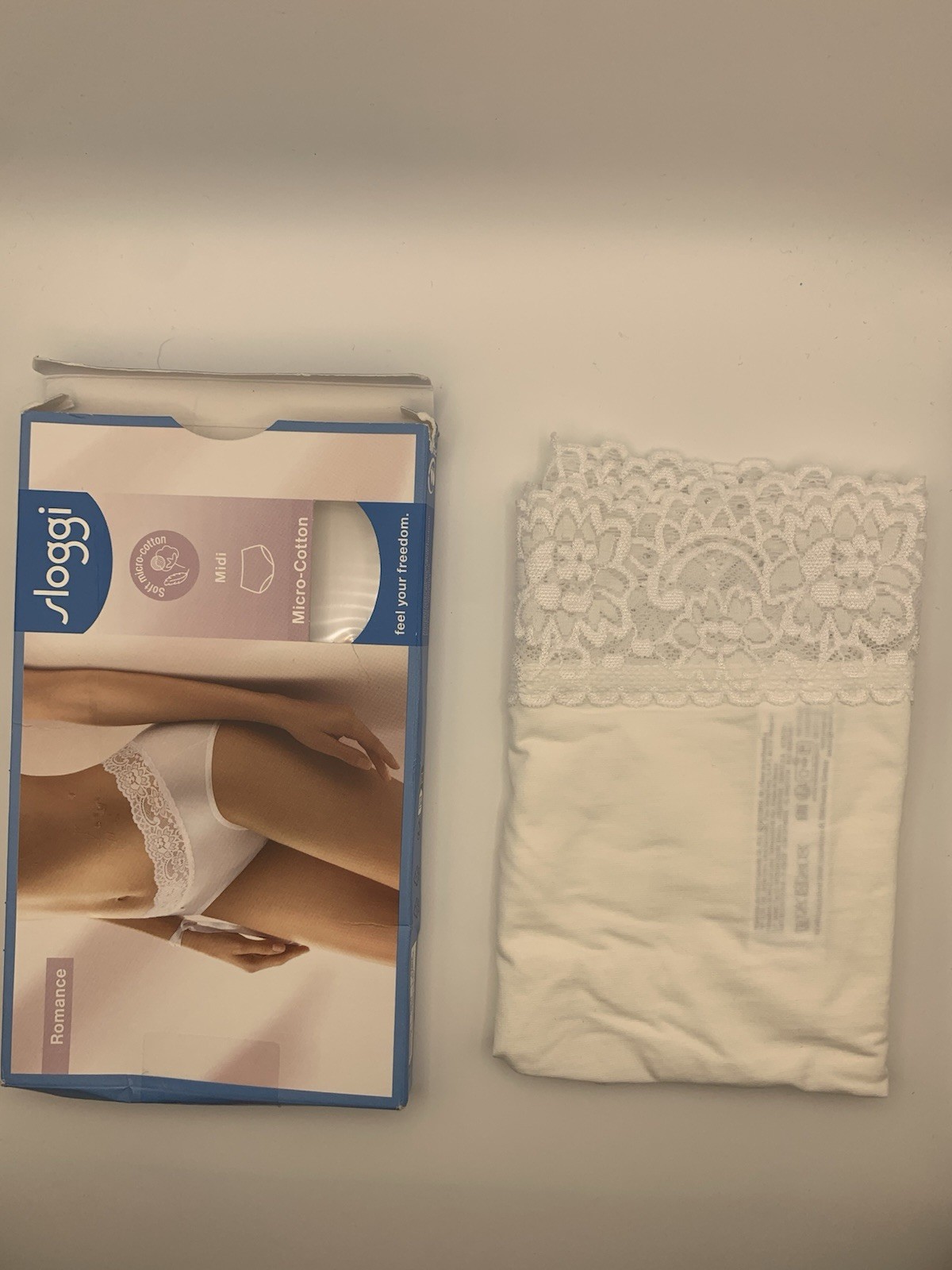 Sloggi Romance Midi Knickers Soft Micro Cotton Size 12 White Freepost