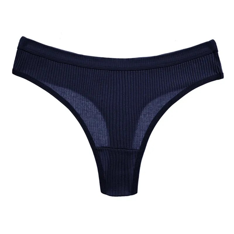 Women’s Panties Cotton Breathable Thongs Simple Striped Underwear Soft G-Strings