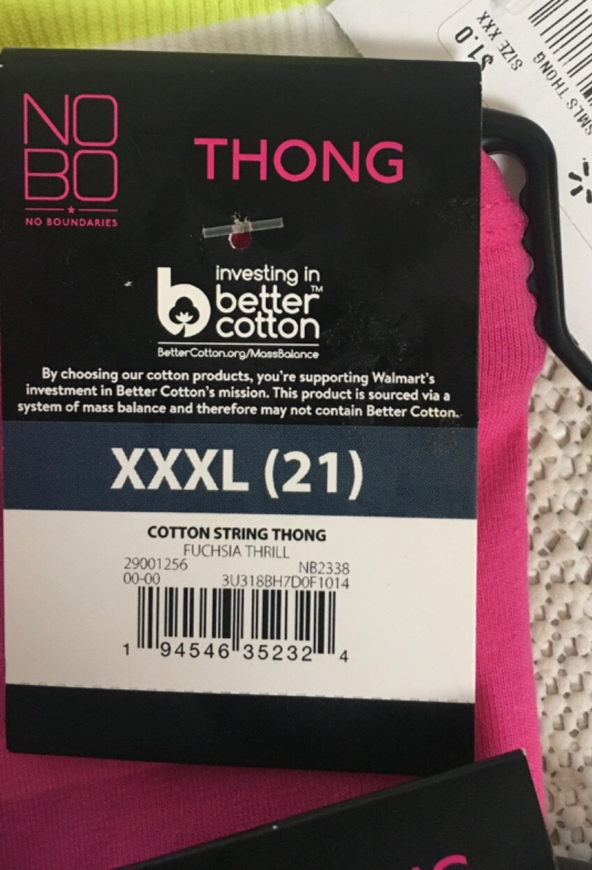 No Boundaries 3 Pair Thong Panties Size XXXL Pink Blue Green n White New w Tags