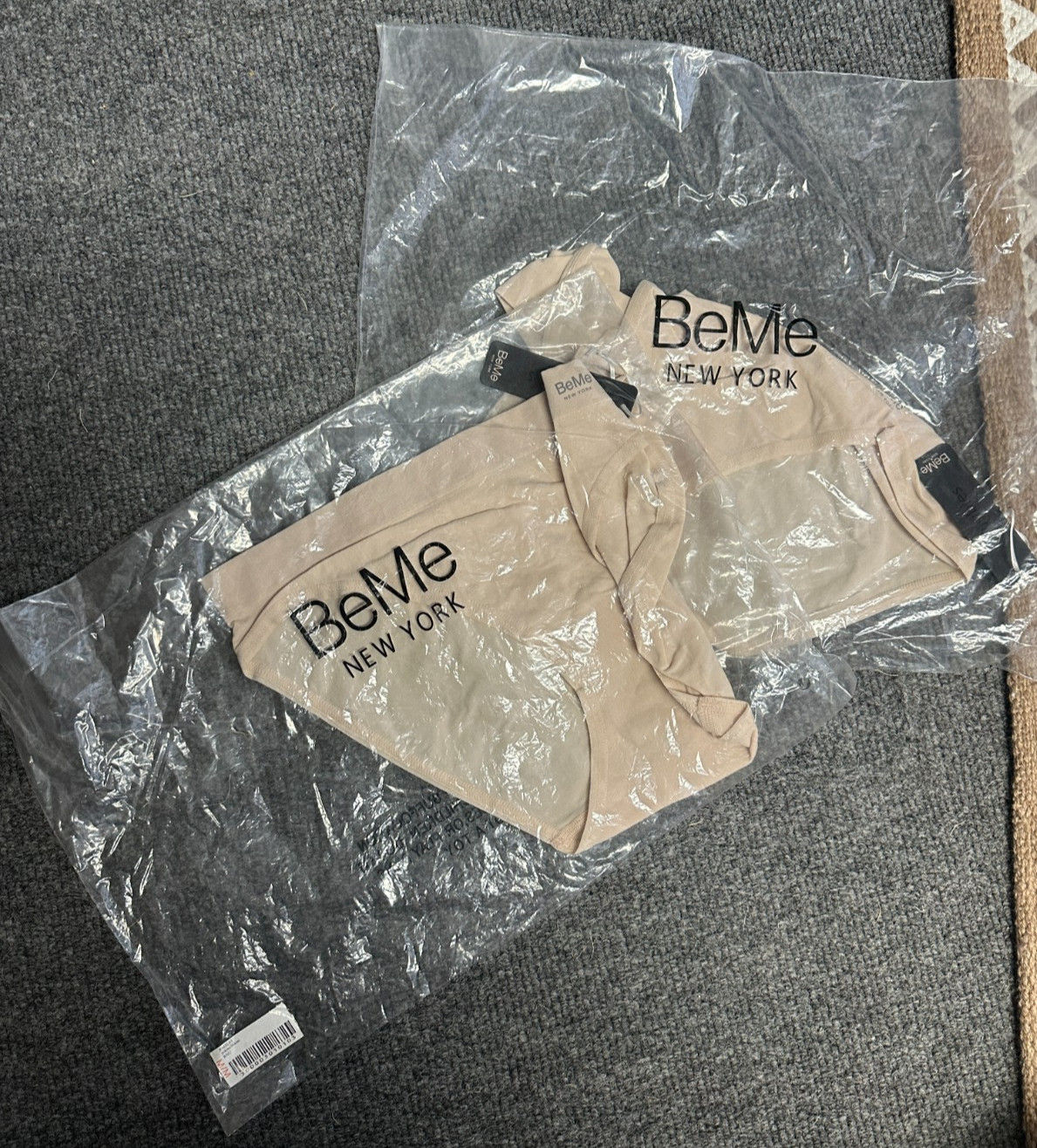 BeMe NYC Womens Essensuals Bikini Panties Nude BMED05 NWT Lot of 2 NEW!