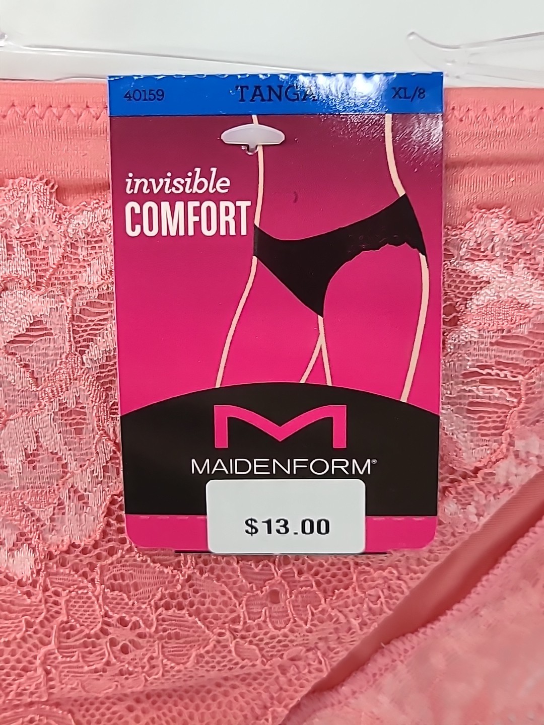 Women’s Maidenform 40159 Comfort Devotion Lace Back Tanga Panty Pink XL LOT OF 2