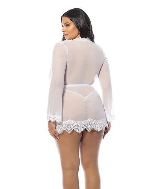 Plus Size Sexy G String Panty Plus Size White Provence Short Robe White Thong
