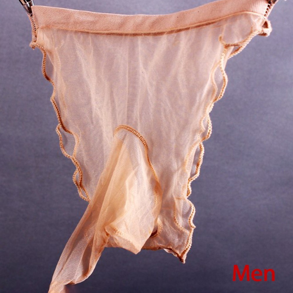 Men Lingerie Mesh Nylon Panties Seamless Sexy Sheer Ultra-Thin Women 2021