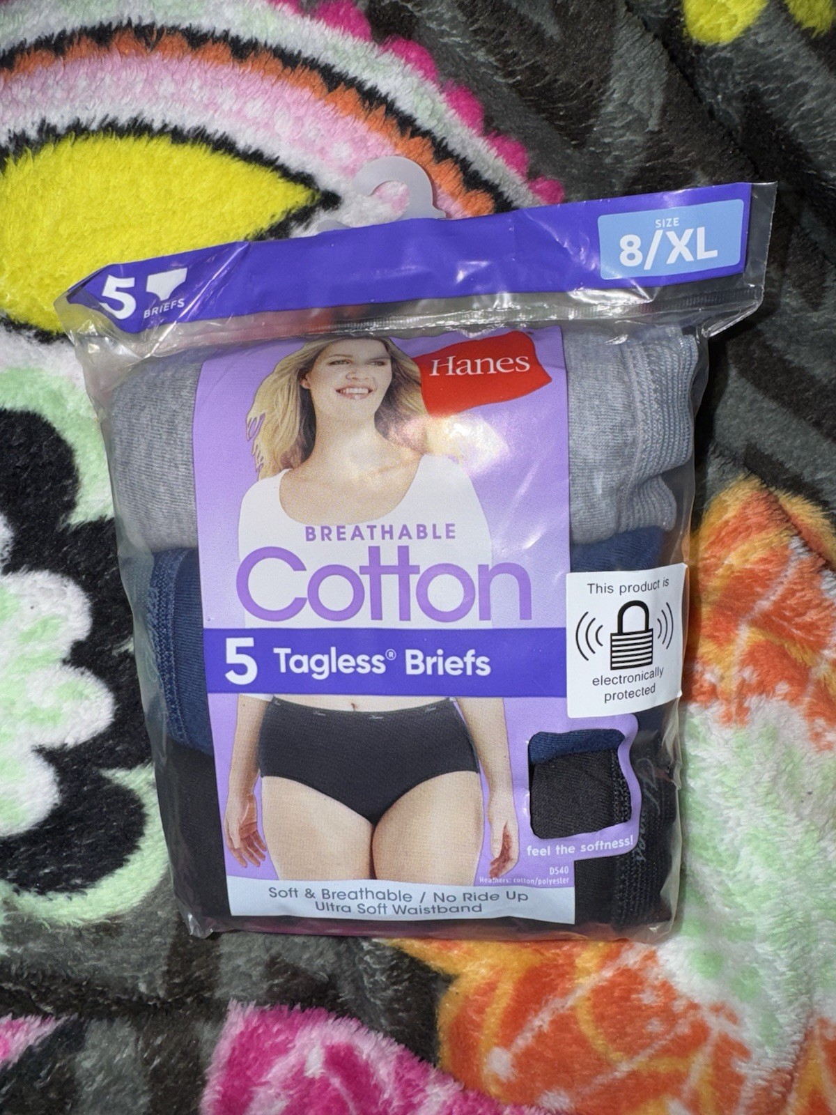 Hanes Tagless Briefs Panties. Size 8 / XL 14-16. Multi-Color 8 Pack NEW NIP