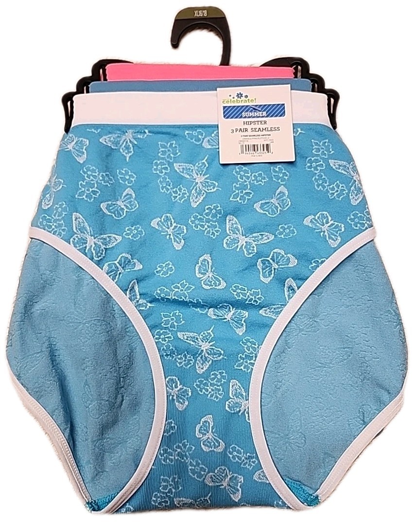NWT Way To Celebrate 3-Pack Seamless Hipster Panties Size XL Multicolor