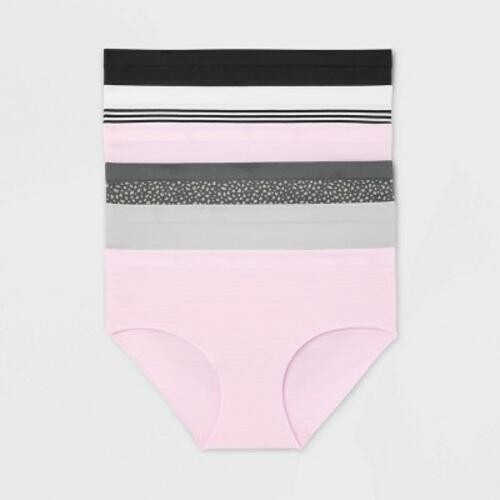 Women’s 6pk Seamless Hipster Underwear – Auden™ Assorted Color XL: Solid/Pattern