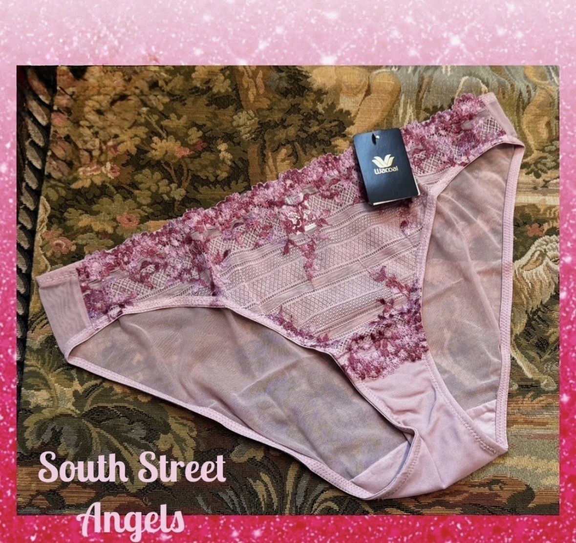WACOAL 64391 KEEPSAKE LILAC Embrace Lace BIKINI Panties XL