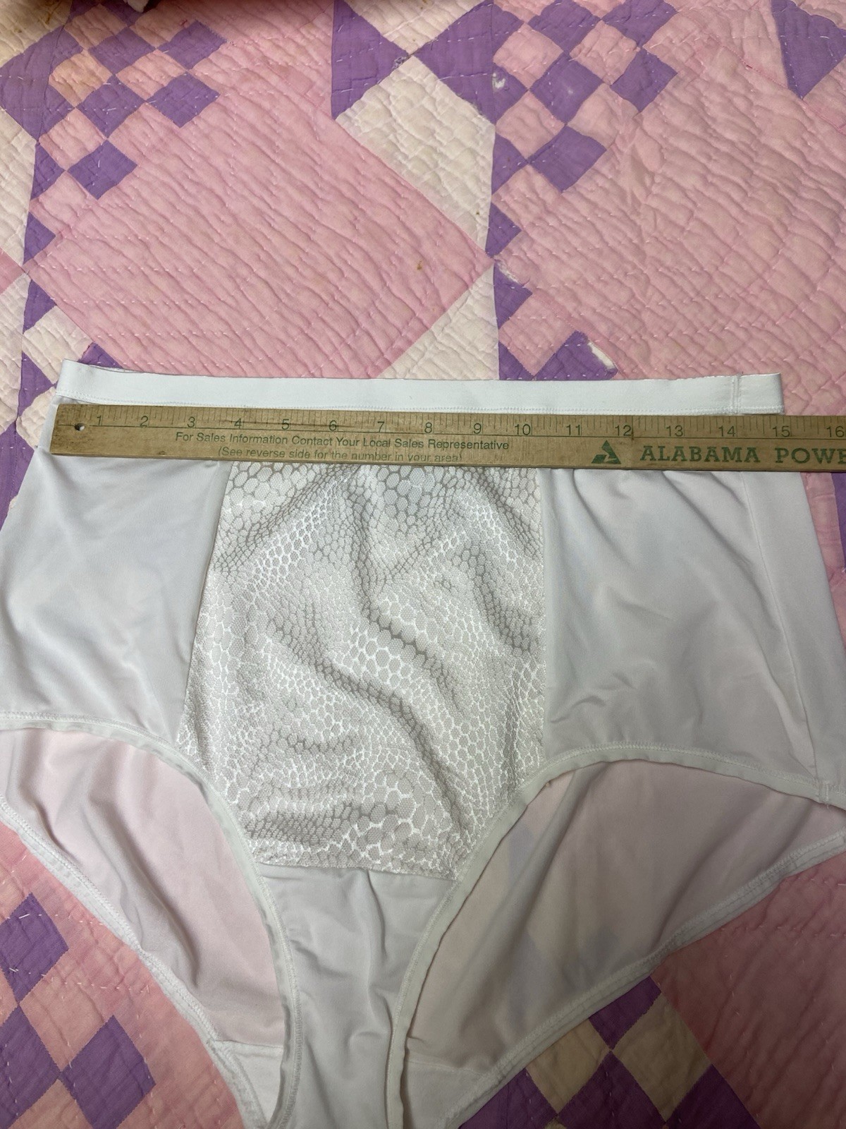 Warners 2XL White Panties Shiny Panel Polyester Blend