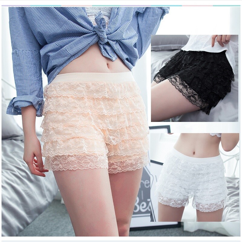 Lace Underwear Bloomers Shorts Ruffle Layered Frill Panties Lingerie Briefs