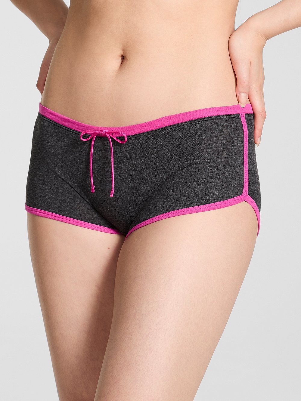 Victoria’s Secret PINK – M Cotton Dorm Boyshort Panty – Charcoal Gray Medium
