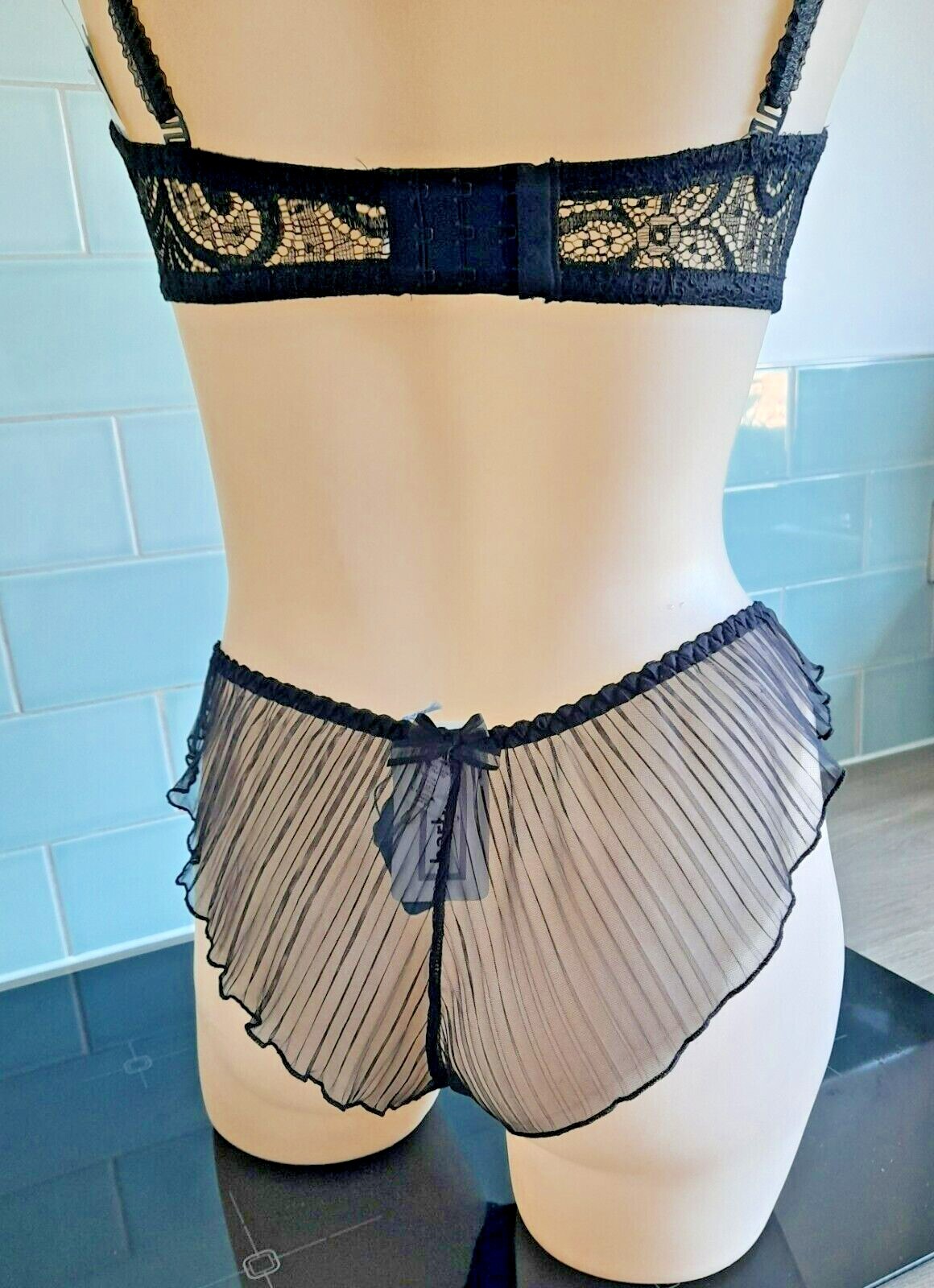 Barbara Black “Follies” High Leg Pleated Fan Backed Briefs