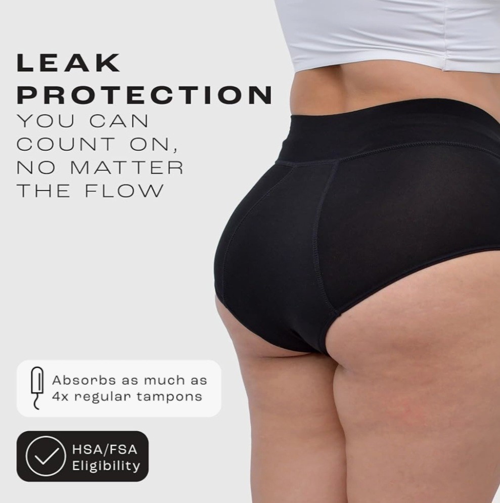 NWOT Bambody 2 Pack Absorbent Leakproof Period Brief Panties Black Size 7