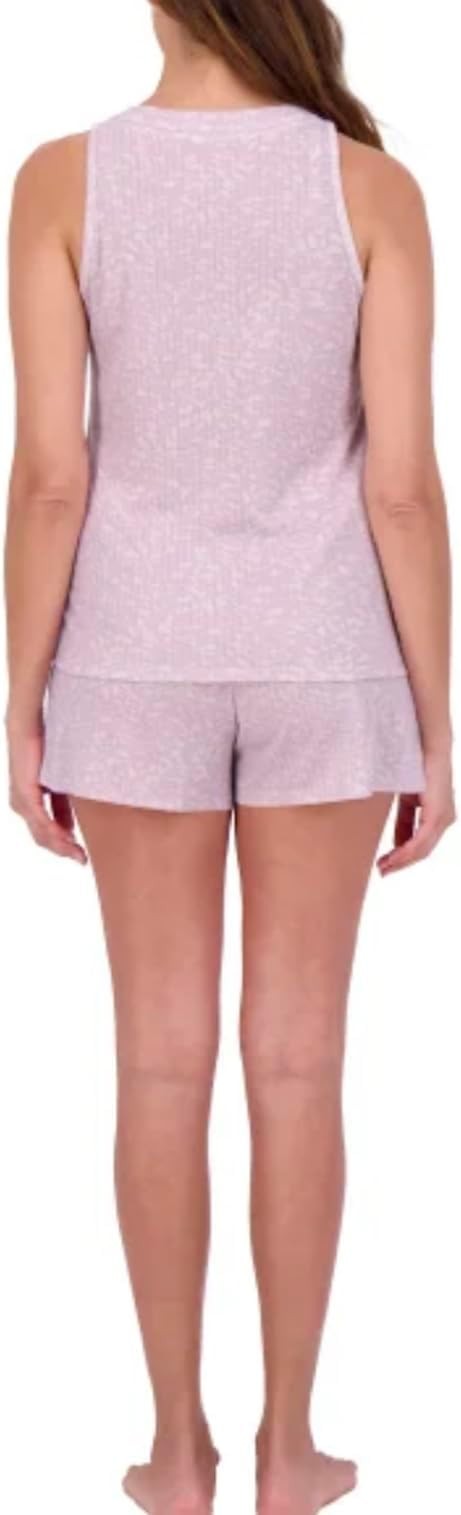 Live 2 Lounge Women’s 4 Piece Pointelle Lounge Wear Pajama Set, Purple, Medium