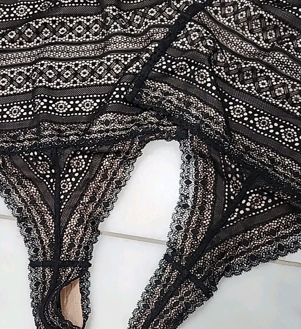 2 Popilush Shapewear Panties High-waisted Underwear Lace Thong Black XXL Size
