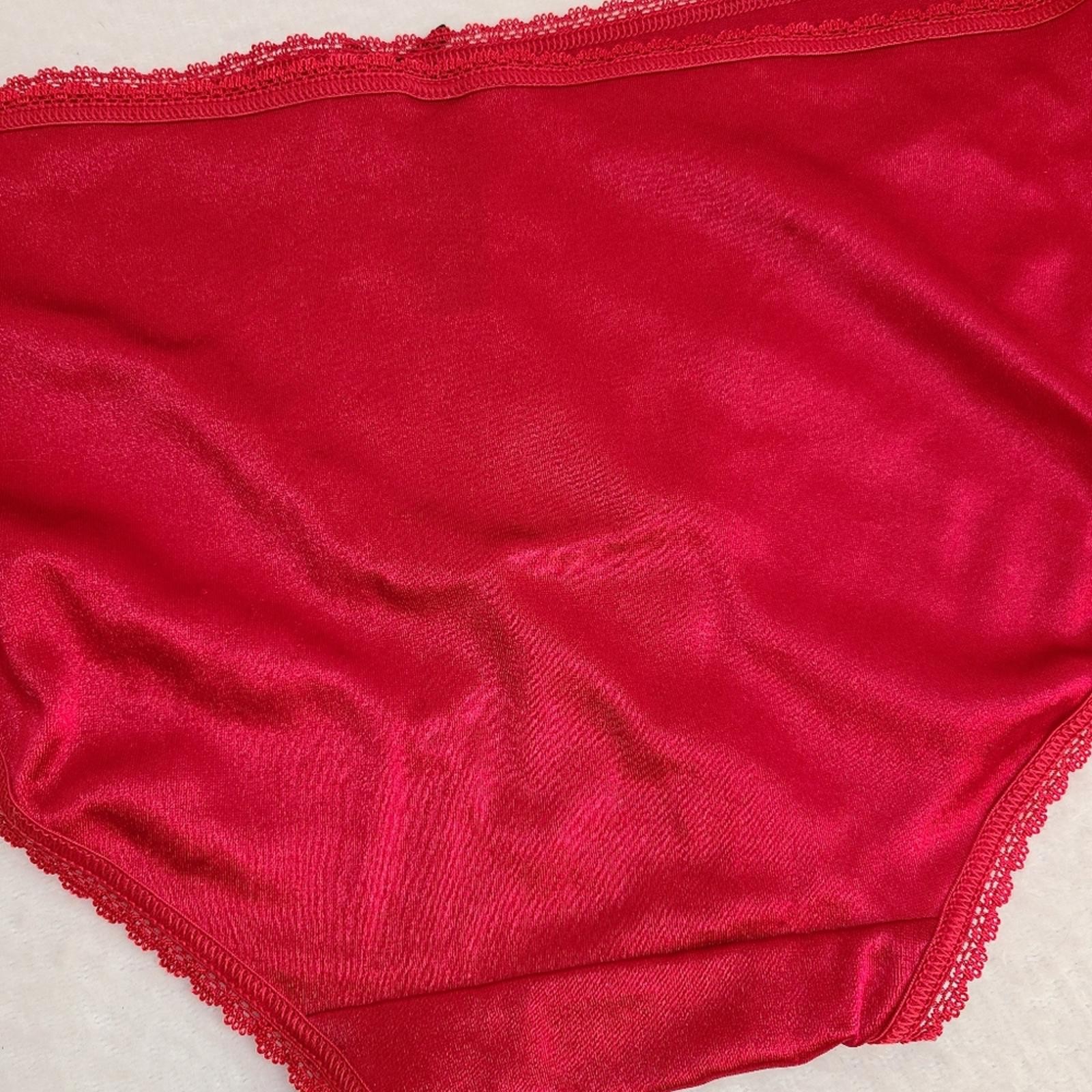VTG Smart & Sexy Silky Second Skin Satin Bikini Panty Size XL Red