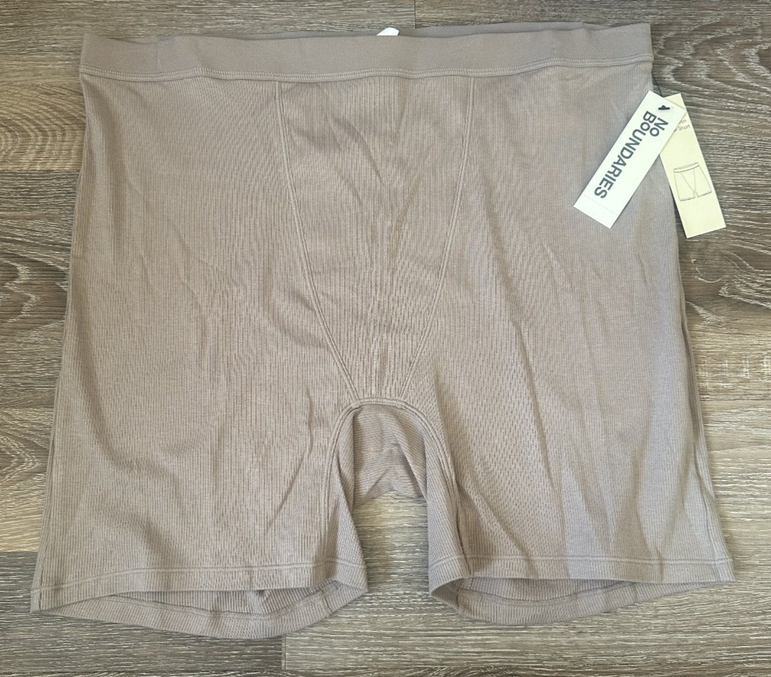 No Boundaries Boxer Shorts Super Soft Taupe Cotton Elastic Waistband XXL 20