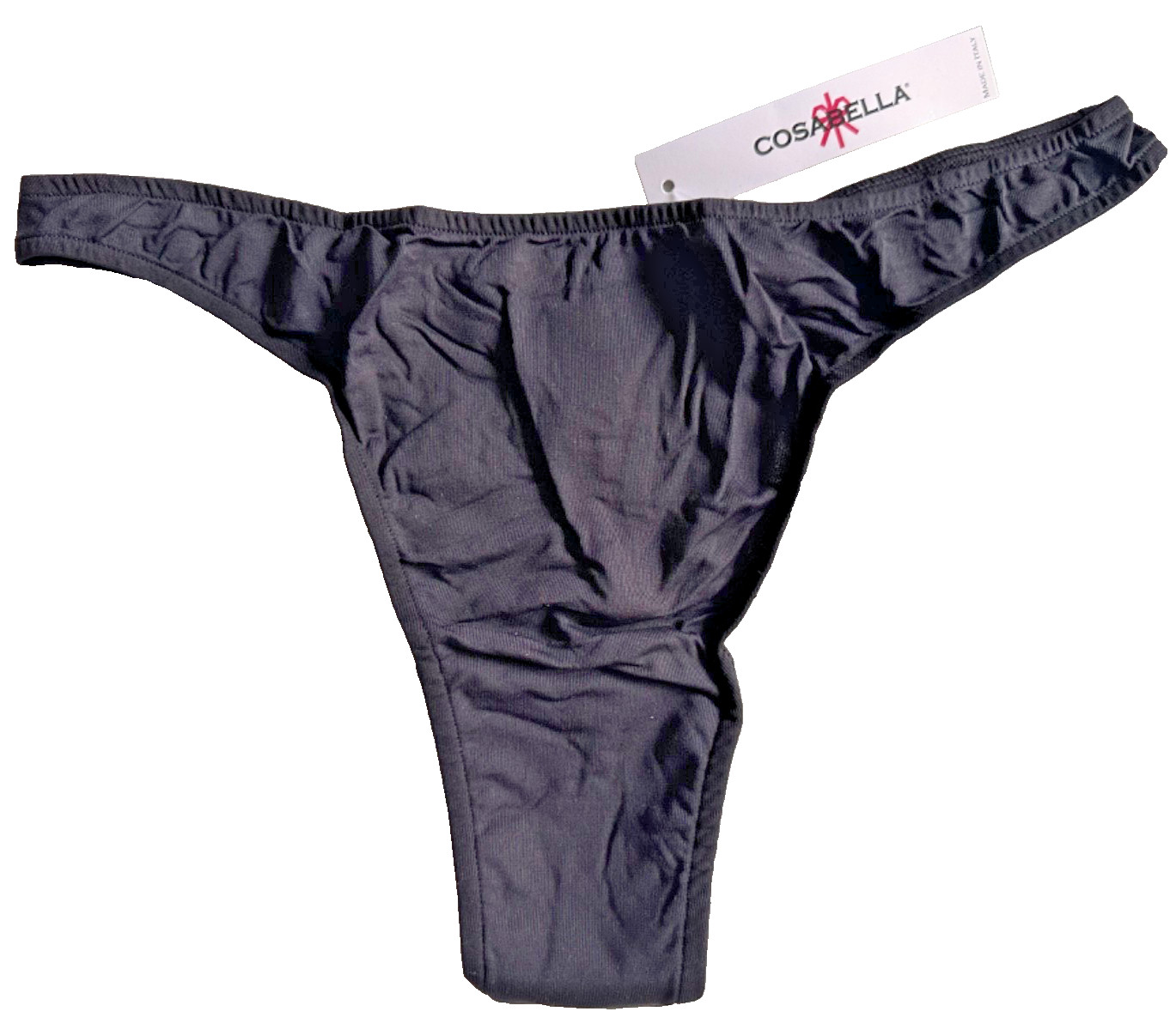 Cosabella Papillon Thong Women’s L/XL Black Microfiber Italian Discontinued NWT