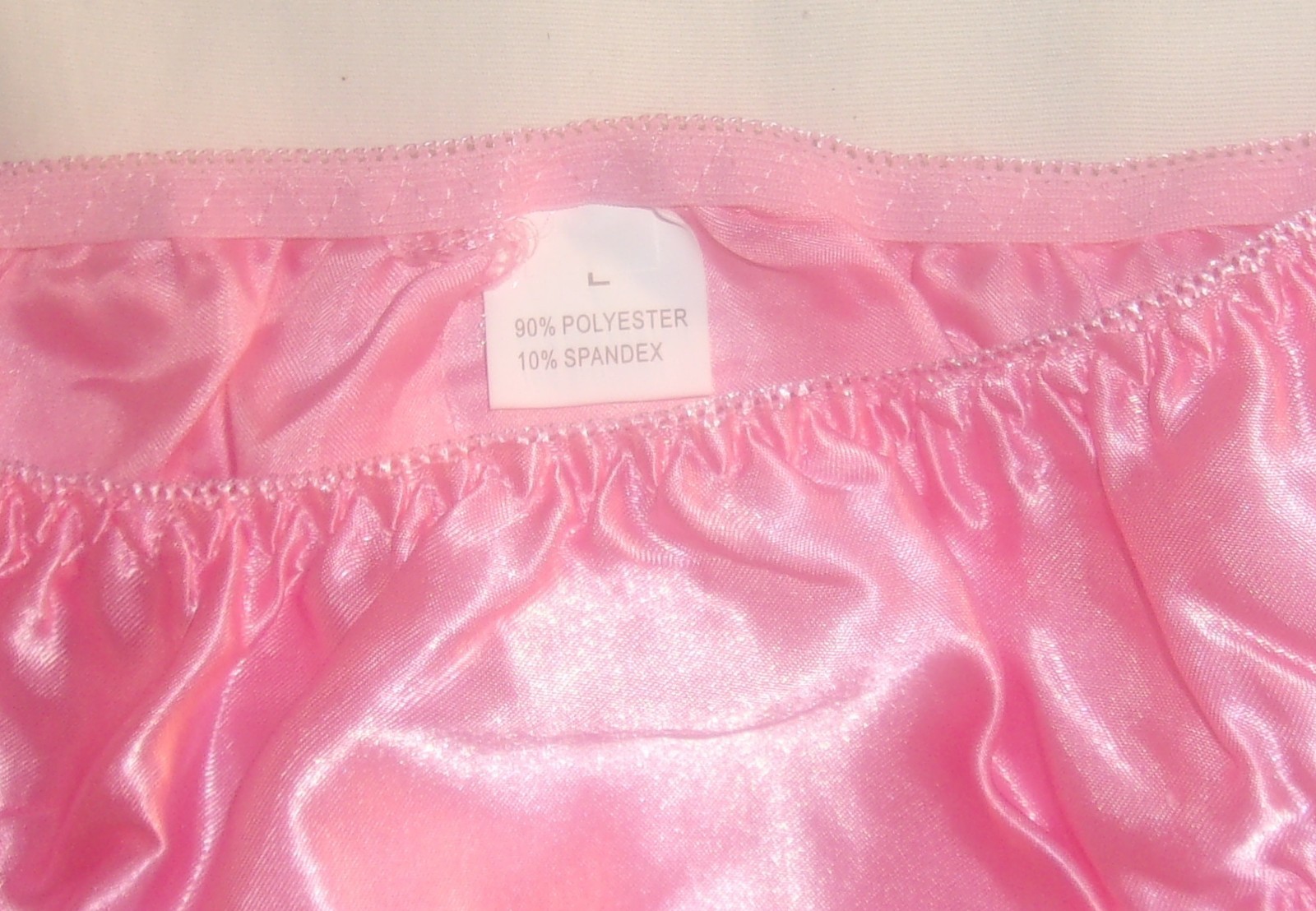 HOT NEW PINK SATIN LOW RISE BIKINI PANTIES SIZE LARGE