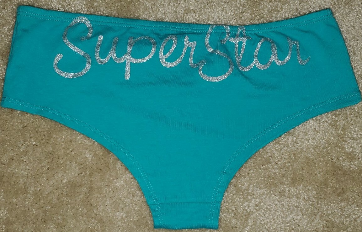 Joe Boxer Bikini Turquoise Super Star Panties Size Large 7 NWOT