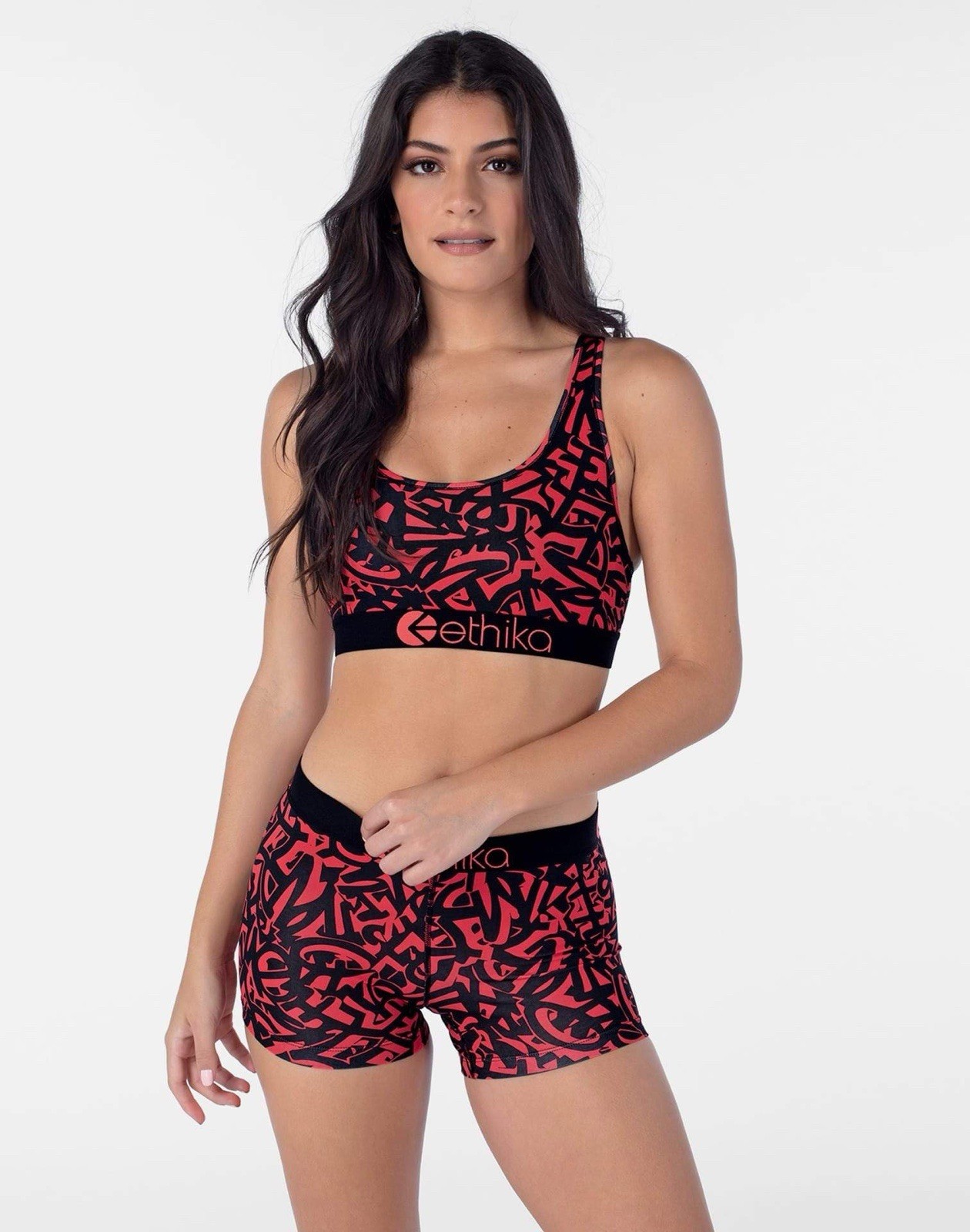 Ethika Women’s Staple Matching Set – Sports Bra & Shorts – New Trendy Loungewear