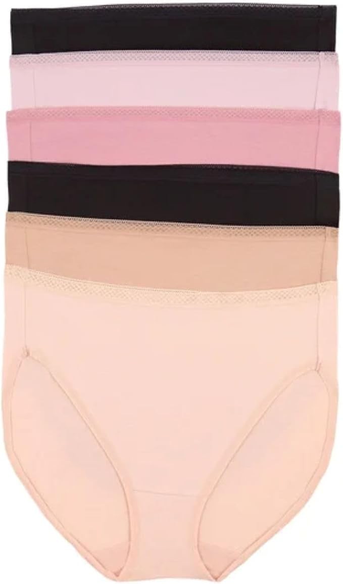 Felina Women’s Hi-Cut with Lace Trim, 6-Pack, Multi, Small
