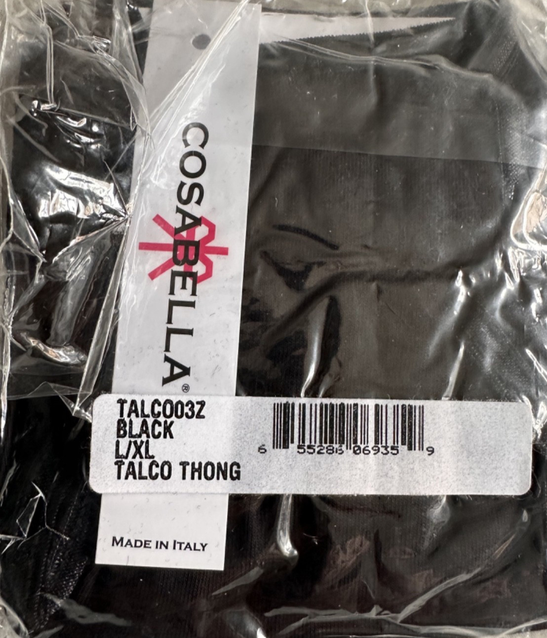 Cosabella Talco Thong Black L-XL Women’s Underwear Soft Viscose Low Rise NWT