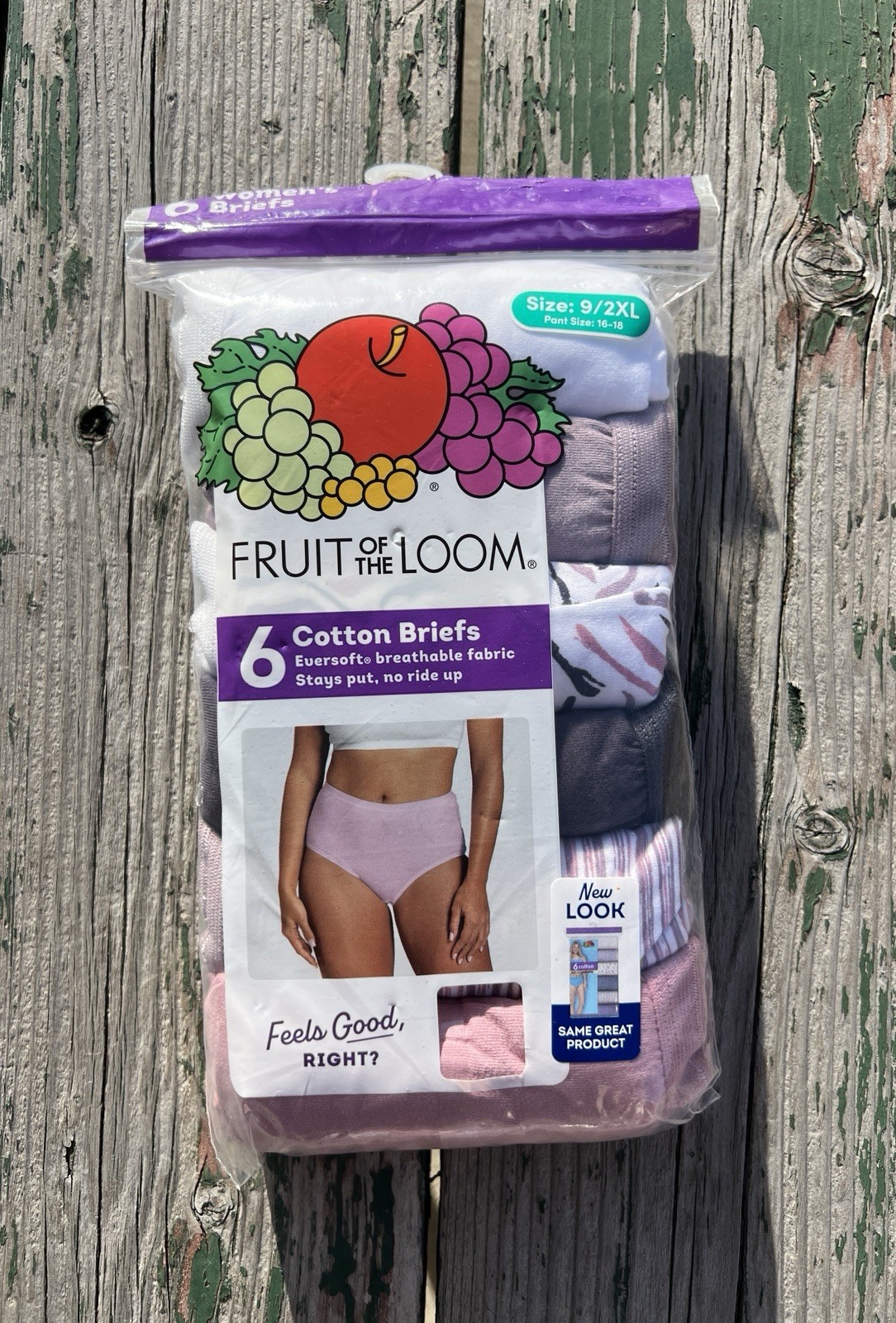 6-Pack FRUIT of the LOOM Women’s Size 9/2XL Cotton Briefs Eversoft Breathable