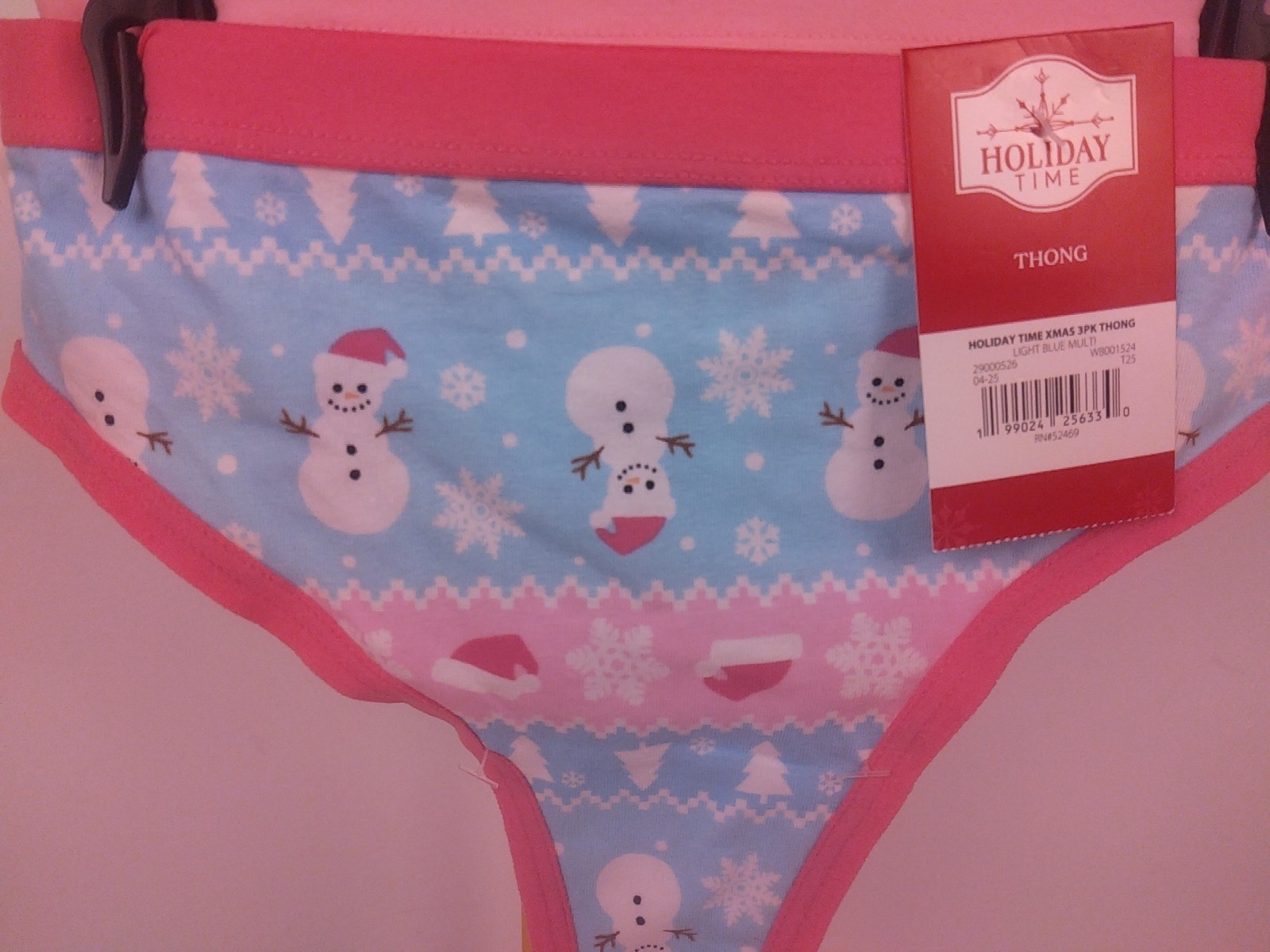 Holiday Time 3 Pack Ladies Christmas Thongs Size L(12-14) – New. (64)