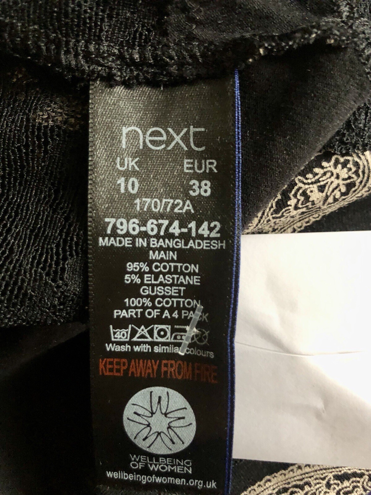 xNext 3 Pairs Hi Leg Cotton Short Briefs size 10 Stretch Lace waistband, BNWT