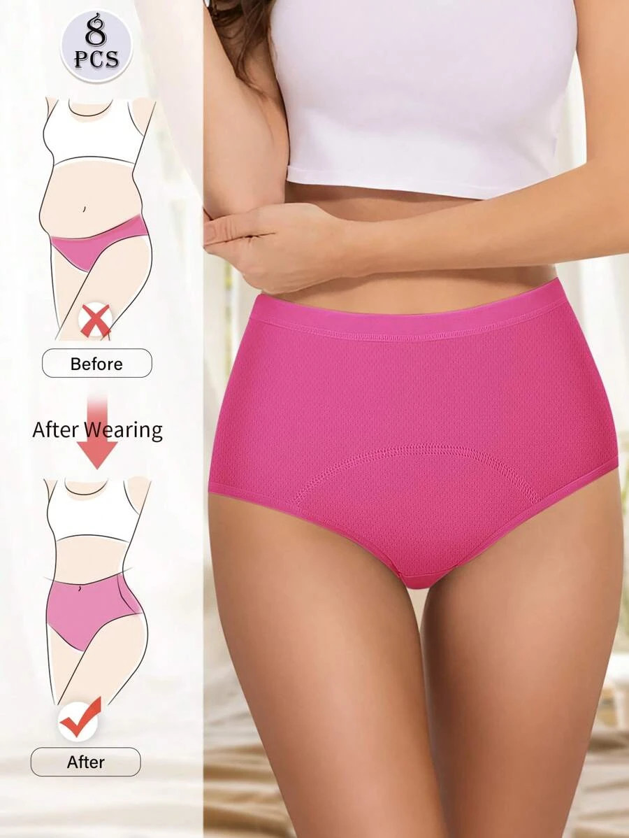 8Pcs Women Period Underwear Leakproof Triangle Physiological Panties