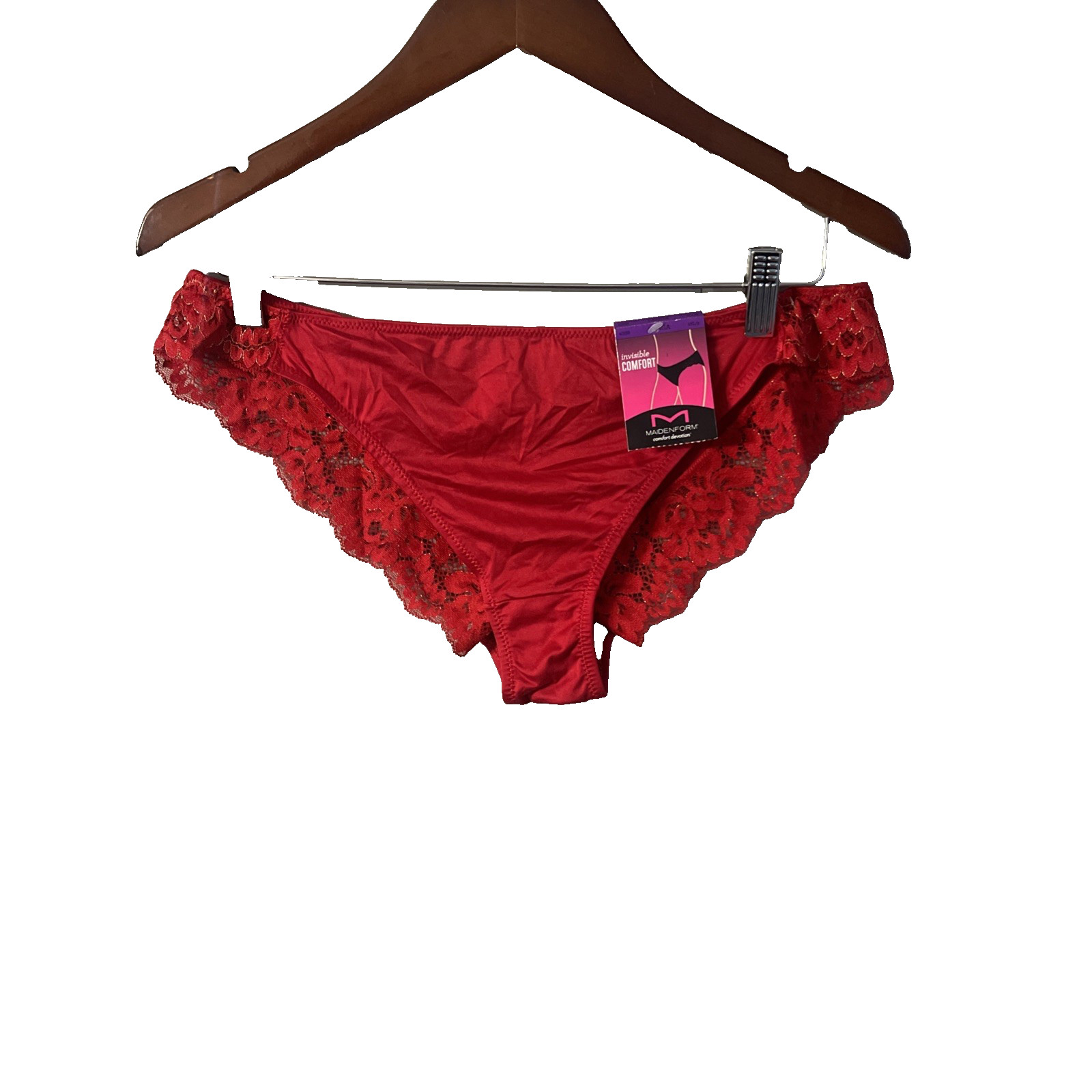 NWTS Maidenform Red Lace Bikini Panty Sissy Tanga Underwear Women’s Size 2X