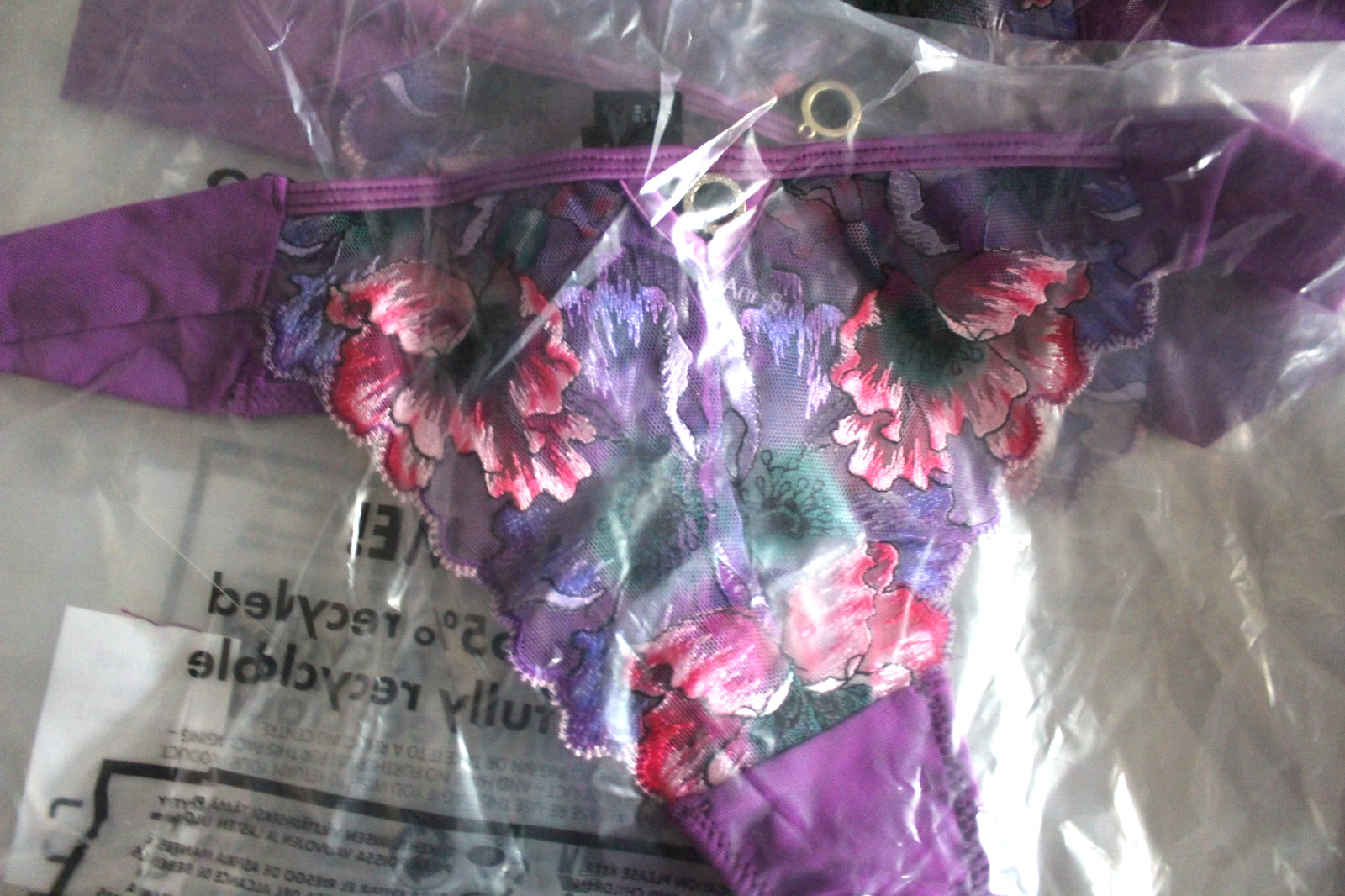 Ann Summers Size 8 RRP £15 Wildflower Thong New & Tags EU34 String Knicker Brief