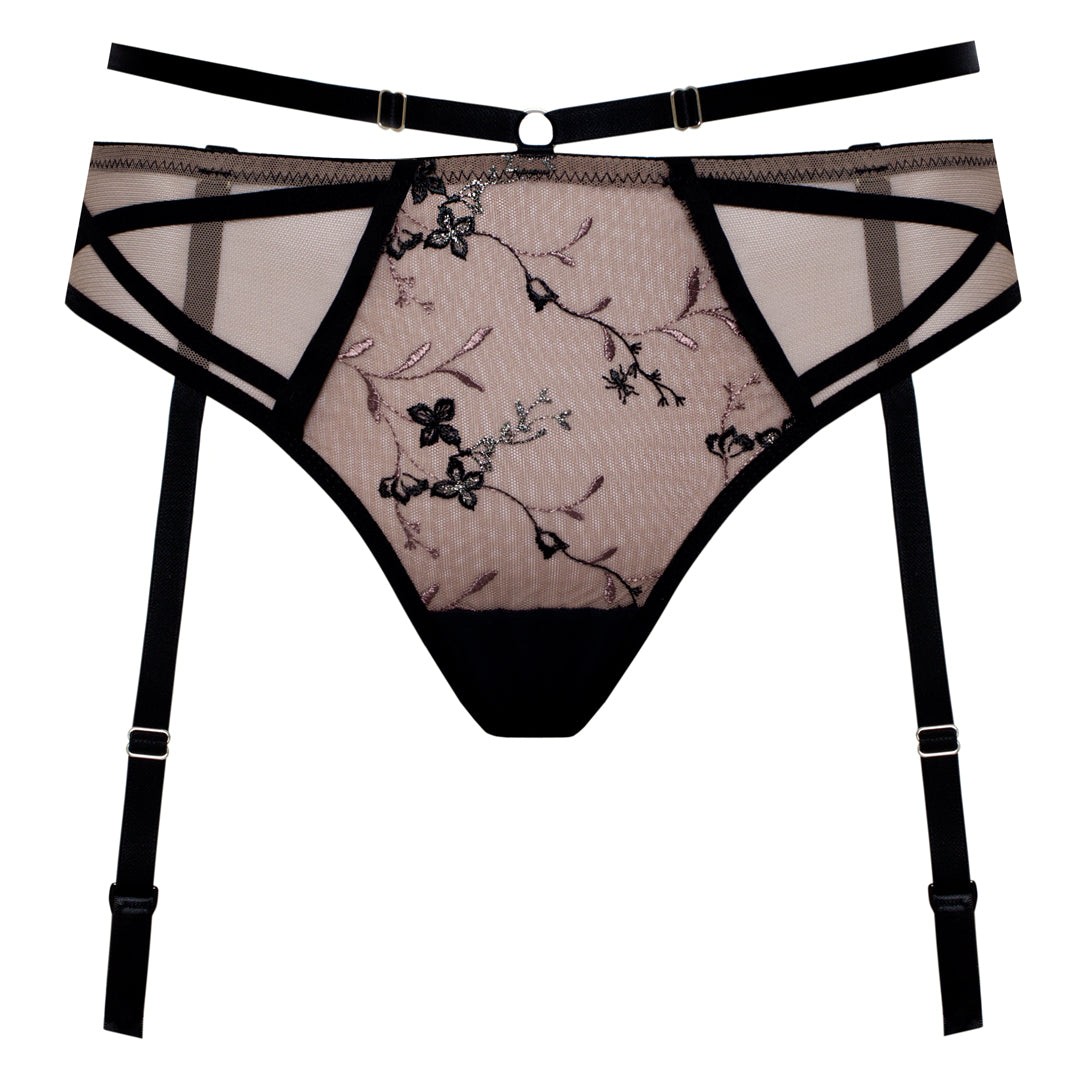 Samanta Antinea Transparent Embroidered Tanga Panty New Womens Lingerie M300