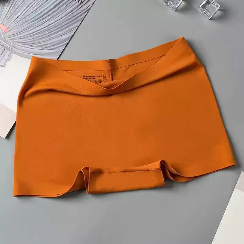 Ladies Boxer Panties Ice Silk Seamless Mid Waist Briefs Knickers Shorts 3 Pack