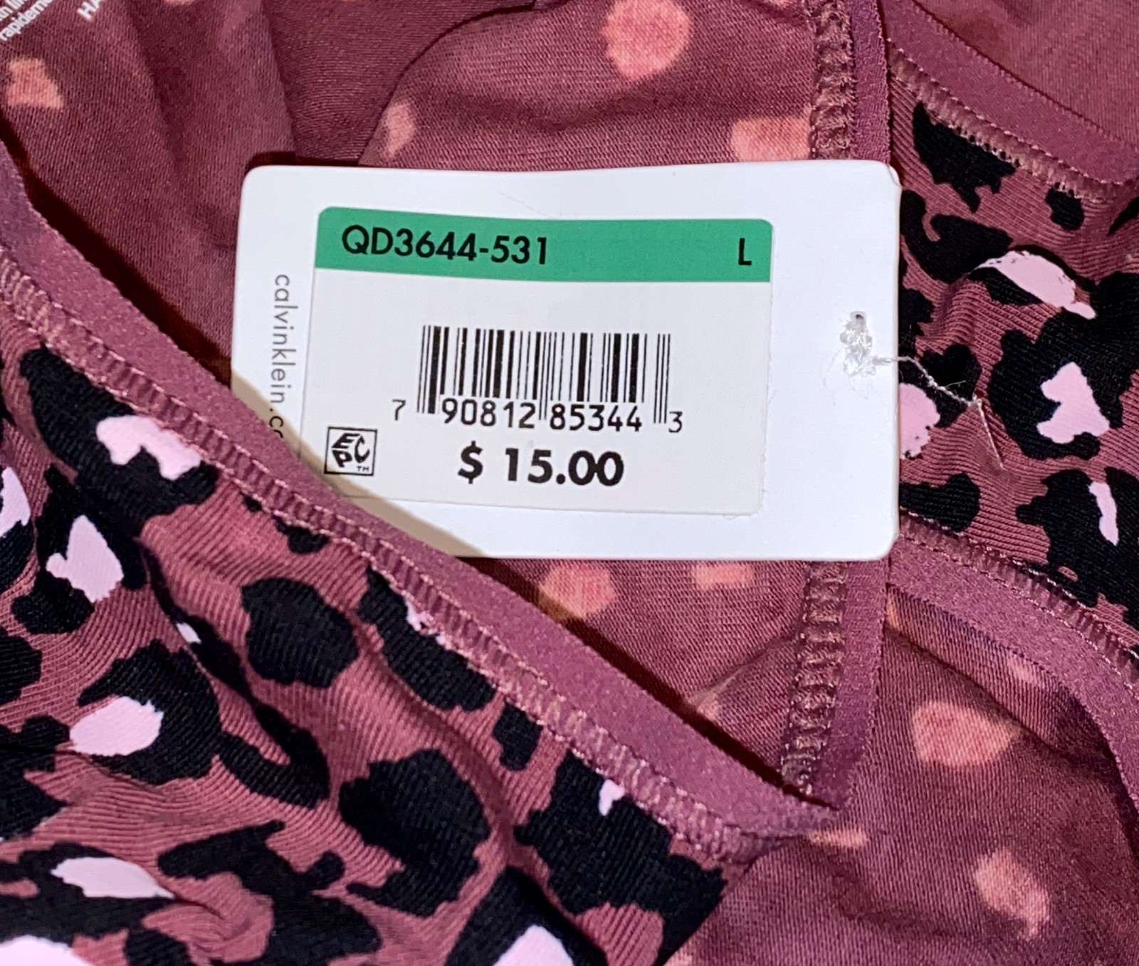 CALVIN KLEIN Form Cotton Leopard Berry Wild Bikini Panty Womens XS 4 S 5 M 6 L 7