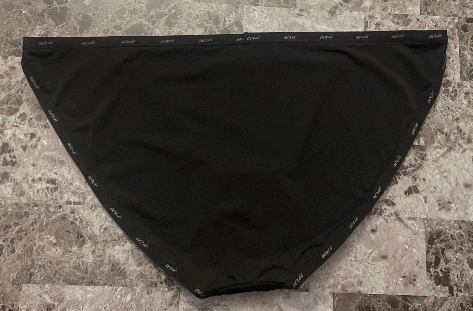 AERIE AMERICAN EAGLE XXL BLACK SMOOTH THIN NYLON SPANDEX STRING BIKINI PANTIES