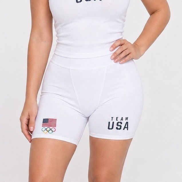 SKIMS Soft Lounge Boxer Short Team USA White XXS