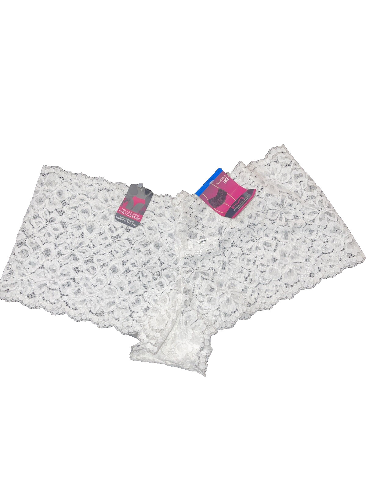 NWT Maidenform Boyshort Panty White Lace XL Sissy Bridal Feminine Romantic Girly