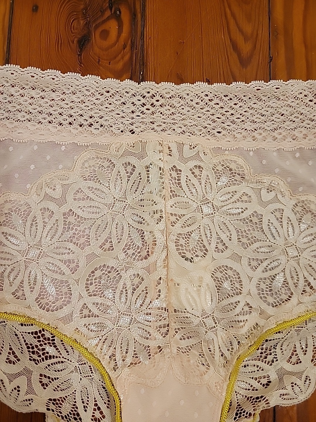 Anthropologie Womens M Pink Rose Lace High Waisted Panties Sheer Sexy Comfort