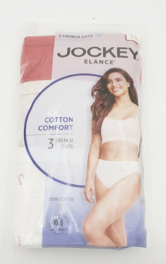 Jockey 3-Pack Elance French Cut Panty 7/L Cotton Comfort Underwear 100% Cotton
