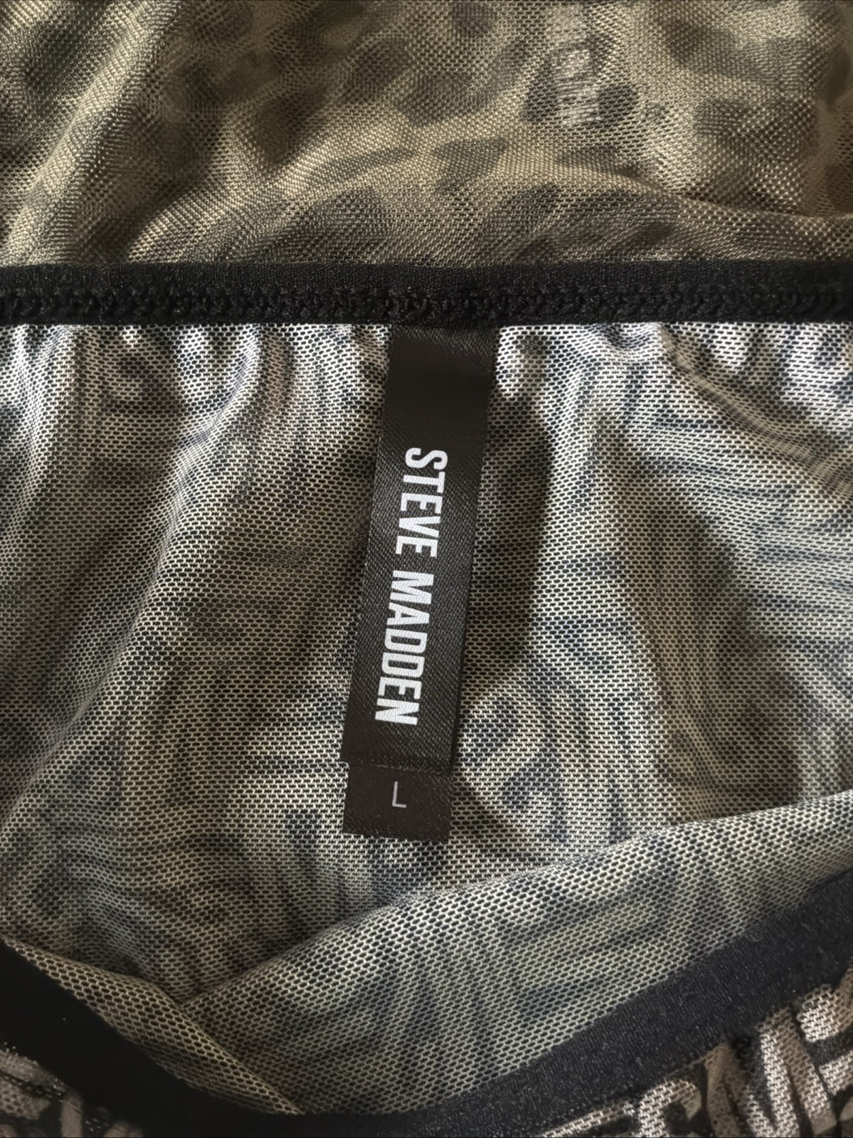 3 PC Steve Madden Mesh High-Leg Bikini Underwear LARGE GREEN: CAMO, LOGO, SOLID