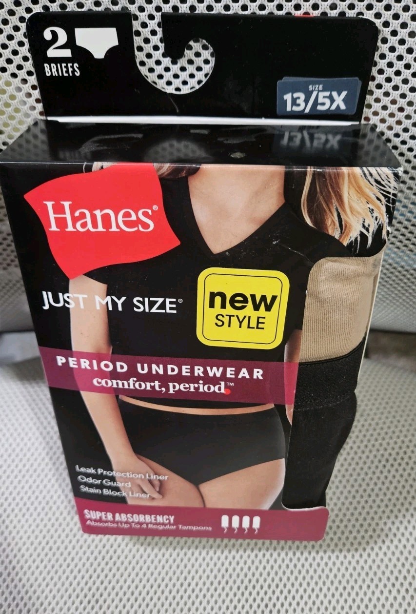 Hanes Period Underwear Size 13/5 X – Package of 2