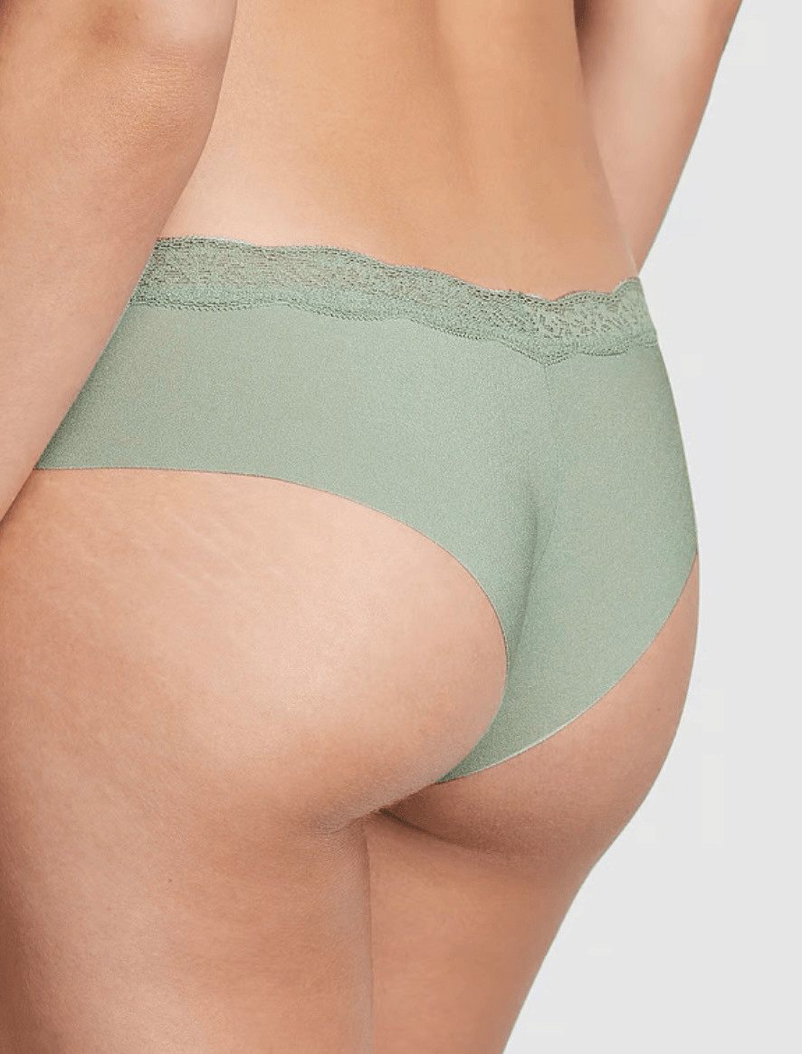 Victoria’s Secret, pink, no-show, cheekster panty. Size XL Indonesia, green with